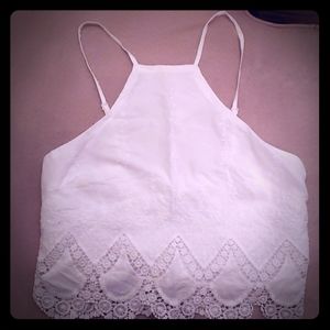 Detailed crop top zip up